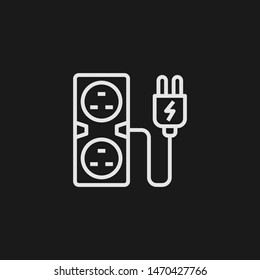 Outline plug vector icon. Plug illustration for web, mobile apps, design. Plug vector symbol.