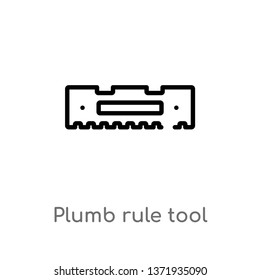 outline plumb rule tool vector icon. isolated black simple line element illustration from construction concept. editable vector stroke plumb rule tool icon on white background