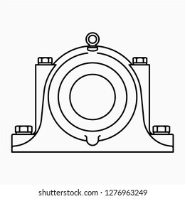 Outline plummer block vector icon