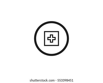 Outline plus icon vector illustration on white background