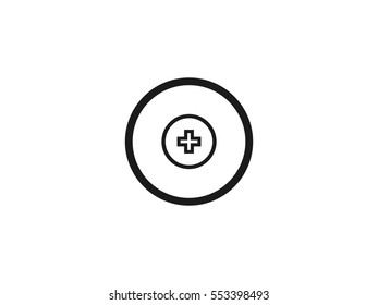 Outline plus icon vector illustration on white background