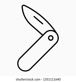 Outline pocket knife vector icon