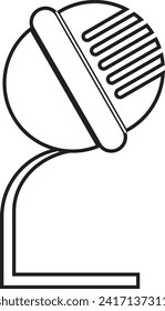 Outline podcast microphone icon vector element