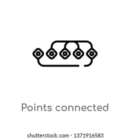 outline points connected chart vector icon. isolated black simple line element illustration from business concept. editable vector stroke points connected chart icon on white background
