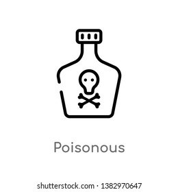 outline poisonous vector icon. isolated black simple line element illustration from health and medical concept. editable vector stroke poisonous icon on white background