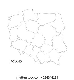 outline of Poland map