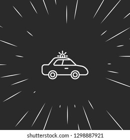 Outline police car icon illustration isolated vector sign symbol