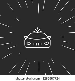 Outline police car icon illustration isolated vector sign symbol