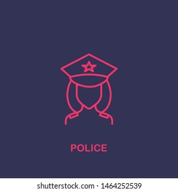 Outline police icon.police vector illustration. Symbol for web and mobile