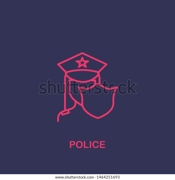 Outline police icon.police vector illustration.\
Symbol for web and\
mobile
