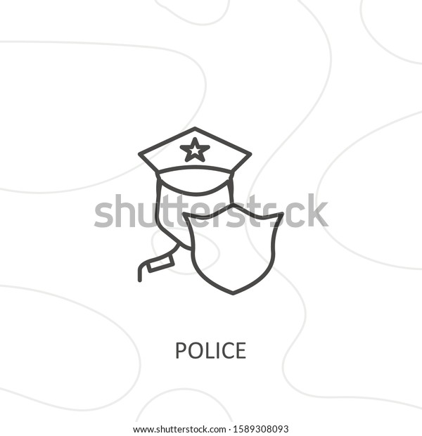 Outline police icon.police  vector illustration.\
Symbol for web and\
mobile