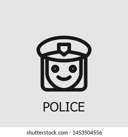 Outline police vector icon. Police illustration for web, mobile apps, design. Police vector symbol.