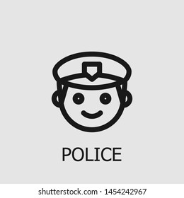 Outline police vector icon. Police illustration for web, mobile apps, design. Police vector symbol.