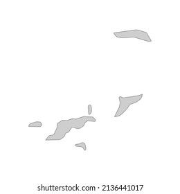 Outline political map of the British Virgin Islands. High detailed vector illustration.