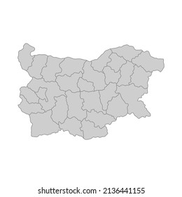 Outline political map of the Bulgaria. High detailed vector illustration.