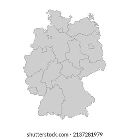 Outline political map of the Germany. High detailed vector illustration. svg