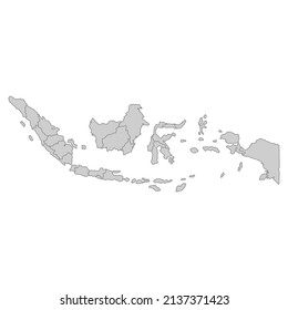 Outline Political Map Indonesia High Detailed Stock Vector (Royalty ...