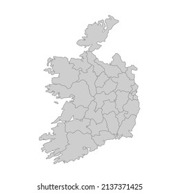 Outline political map of the Ireland. High detailed vector illustration.