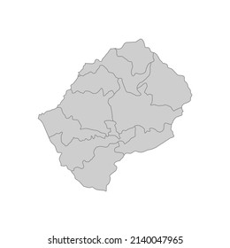 Outline political map of the Lesotho. High detailed vector illustration.