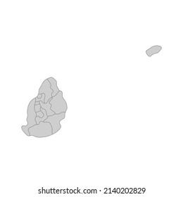 Outline political map of the Mauritius. High detailed vector illustration.