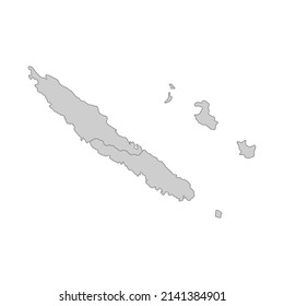 Outline Political Map New Caledonia High Stock Vector (Royalty Free ...