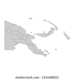 Outline political map of the Papua New Guinea. High detailed vector illustration.