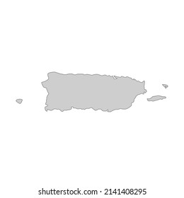 Outline Political Map Puerto Rico High Stock Vector (royalty Free 