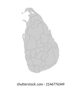 Outline political map of the Sri lanka. High detailed vector illustration.