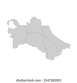 Outline political map of the Turkmenistan. High detailed vector illustration.