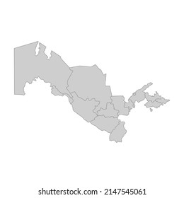 Outline political map of the Uzbekistan. High detailed vector illustration.