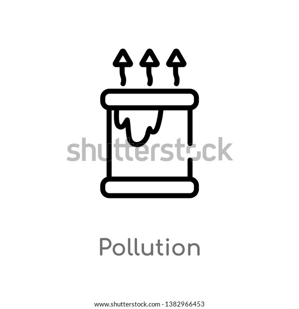 outline pollution vector icon.\
isolated black simple line element illustration from ecology\
concept. editable vector stroke pollution icon on white\
background