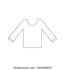 Esbozo de la iluminación del vector de camisetas polo. Icono de línea simple icono vectorial de camiseta aislado en fondo blanco. Polo Henley Shirt. Icono de símbolo de camiseta informal