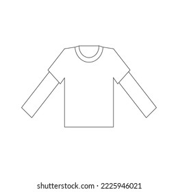 Esbozo de la iluminación del vector de camisetas polo. Icono de línea simple icono vectorial de camiseta aislado en fondo blanco. Polo Henley Shirt. Icono de símbolo de camiseta informal