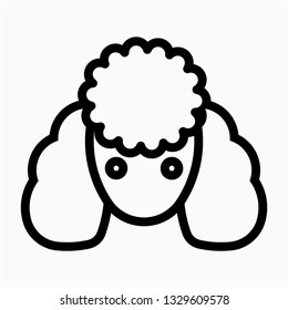 Outline Poodle vector icon