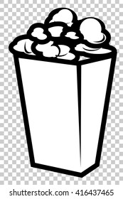 outline of pop corn 