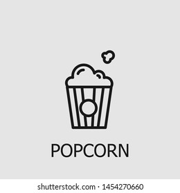 Outline Popcorn Vector Icon. Popcorn Illustration For Web, Mobile Apps, Design. Popcorn Vector Symbol.