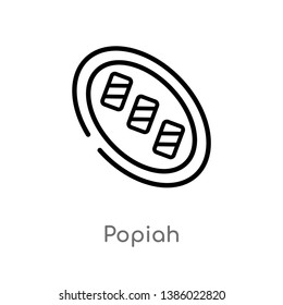 outline popiah vector icon. isolated black simple line element illustration from food concept. editable vector stroke popiah icon on white background svg