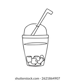 Outline popular coffee shop element. hand drawing coffee doodles element stock