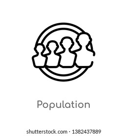 outline population vector icon. isolated black simple line element illustration from digital economy concept. editable vector stroke population icon on white background