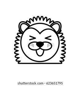 outline porcupine head animal