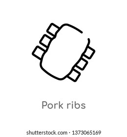 outline pork ribs vector icon. isolated black simple line element illustration from culture concept. editable vector stroke pork ribs icon on white background