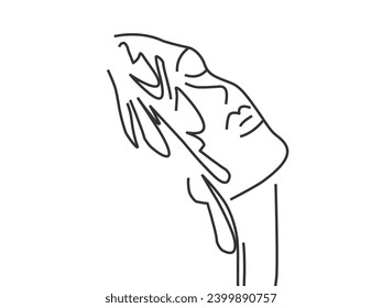 Outline portrait of woman in contemporary abstract style.	
