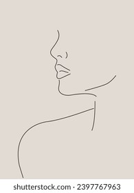  Retrato de esquema de la mujer en estilo contemporáneo minimalista.