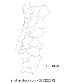outline of Portugal map (districts on separate layers)