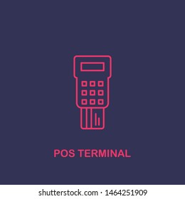 Outline pos terminal icon.pos terminal vector illustration. Symbol for web and mobile