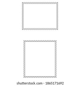 Outline of postage stamp to be used by designers