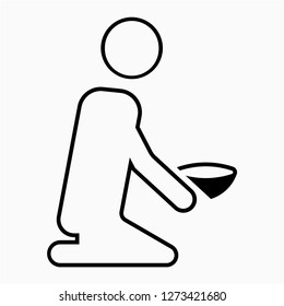 Outline poverty pixel perfect vector icon