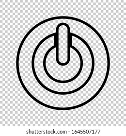 outline power icon vector on transparent background