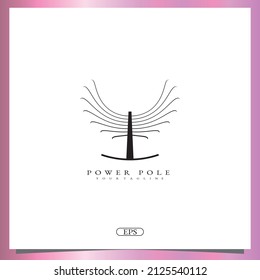 outline power pole  logo premium elegant template vector eps 10