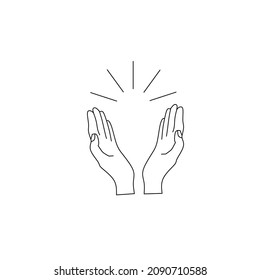 Outline Beten Hände Symbol.dünne Linie Beten Hand flaches Symbol